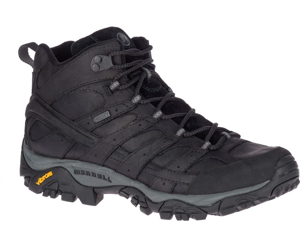Merrell Hiking Boots Black - Moab 2 Prime Mid Waterproof - Mens 78GXYSACQ